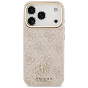 Etui Guess 4G Strass Logo MagSafe do Apple iPhone 17 Pro różowy