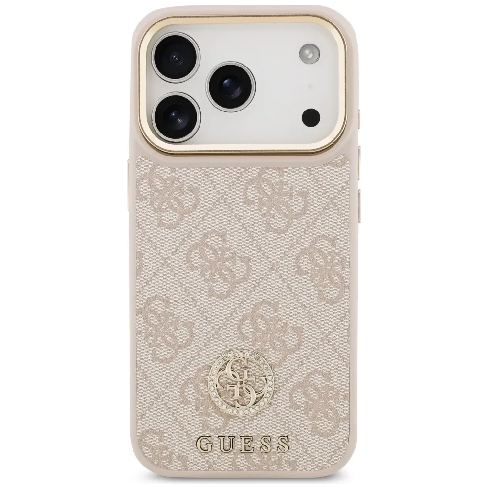 Etui Guess 4G Strass Logo MagSafe do Apple iPhone 17 Pro różowy