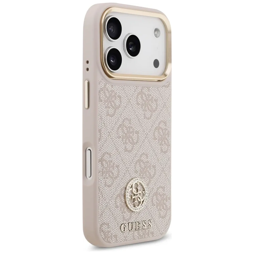 Etui Guess 4G Strass Logo MagSafe do Apple iPhone 17 Pro różowy