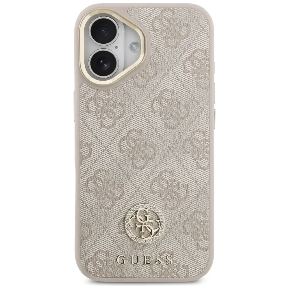 Etui Guess 4G Strass Logo MagSafe do Apple iPhone 17 różowy