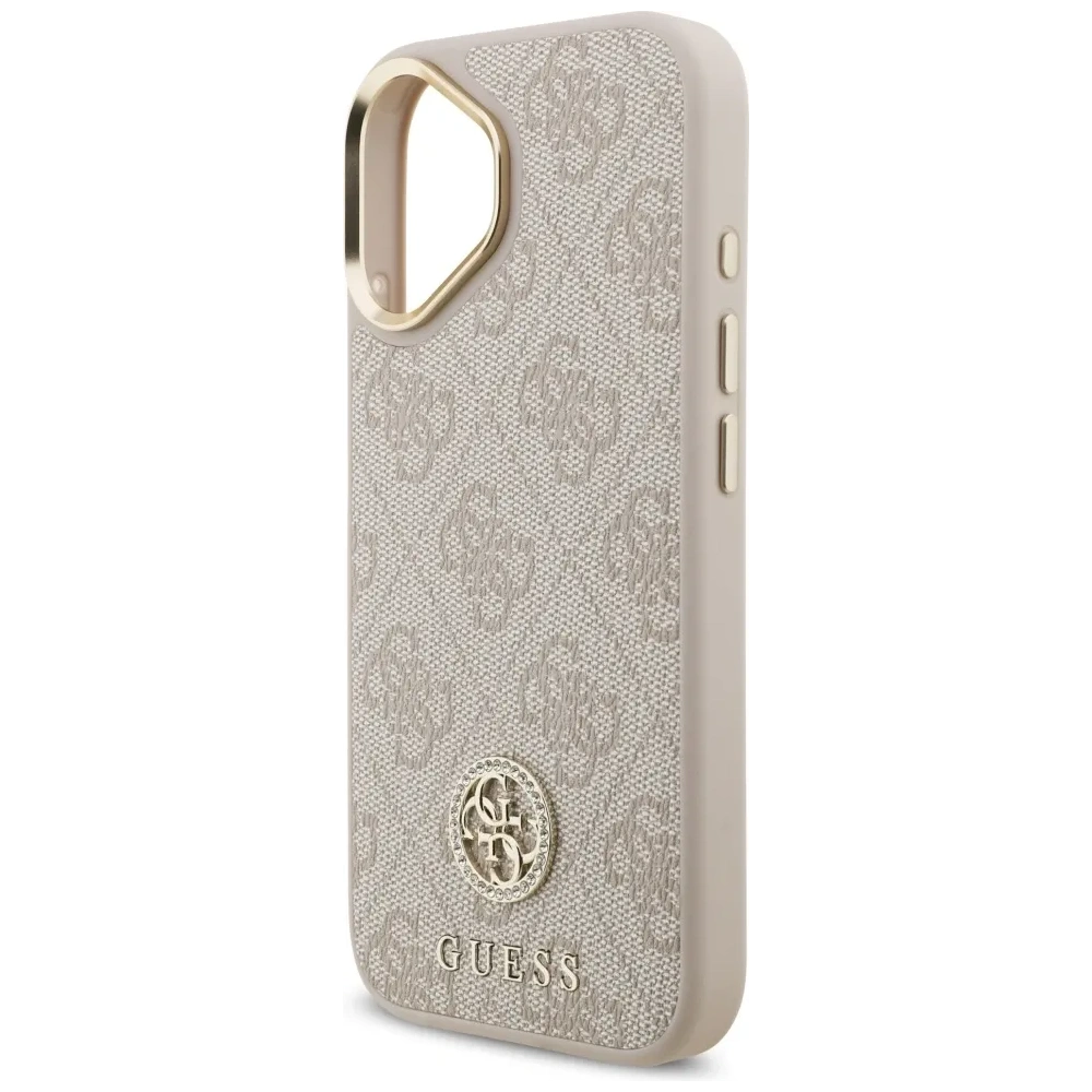 Etui Guess 4G Strass Logo MagSafe do Apple iPhone 17 różowy
