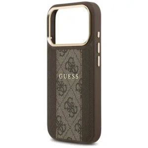 Etui Guess 4G Stripe MagSafe do Apple iPhone 17 Pro brązowy