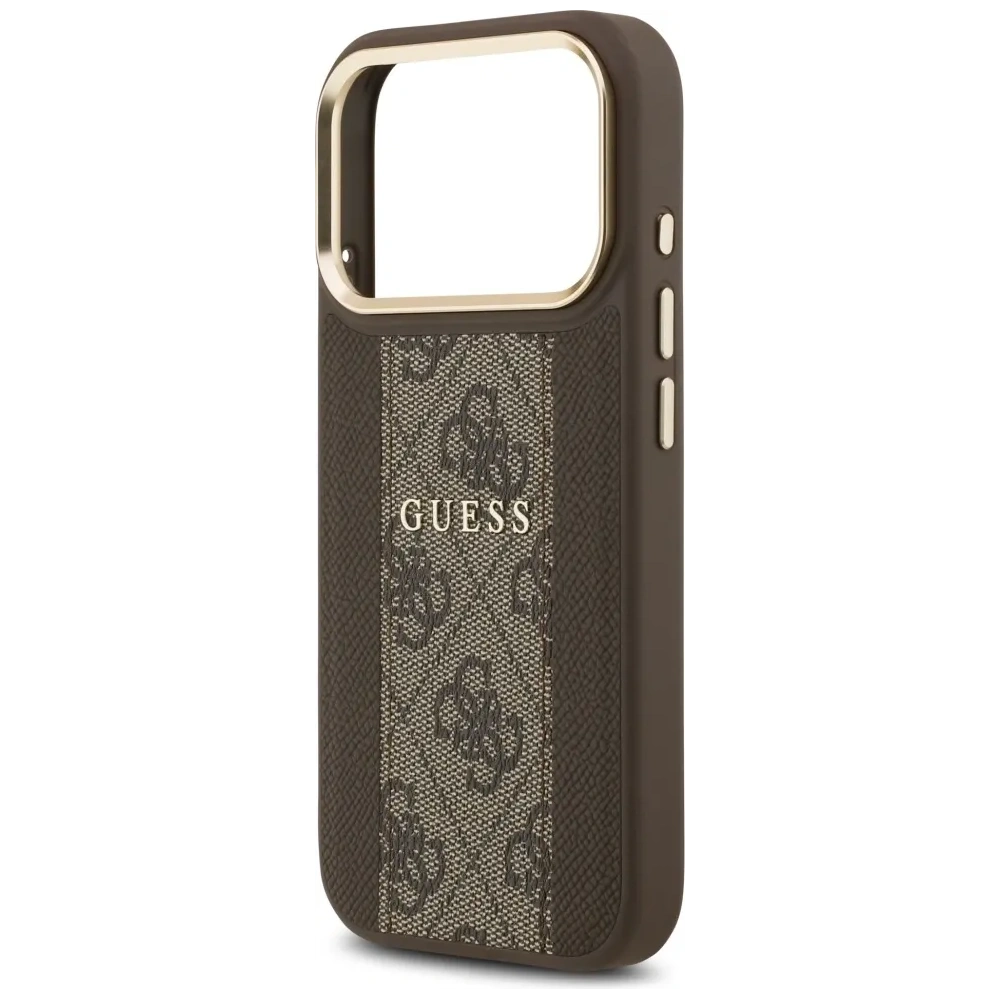 Etui Guess 4G Stripe MagSafe do Apple iPhone 17 Pro brązowy