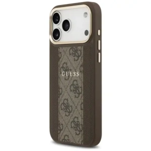 Etui Guess 4G Stripe MagSafe do Apple iPhone 17 Pro Max brązowy