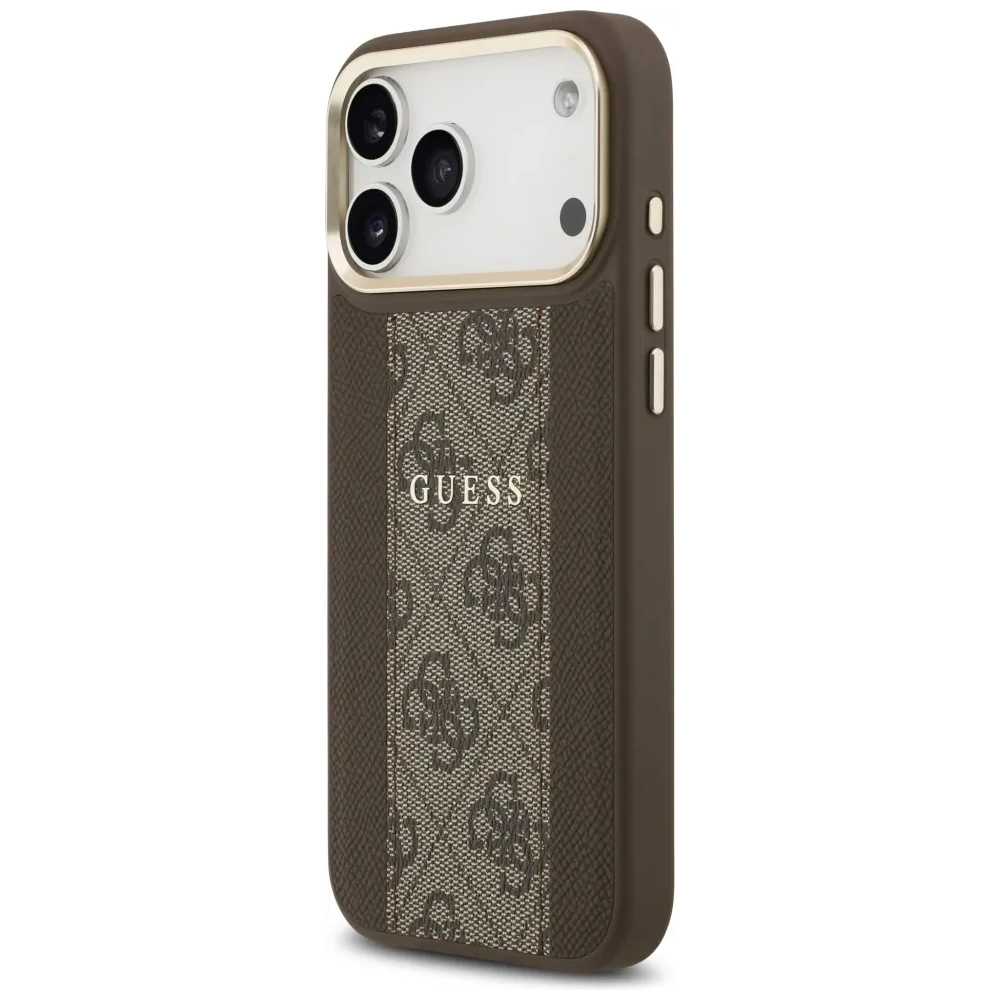 Etui Guess 4G Stripe MagSafe do Apple iPhone 17 Pro Max brązowy