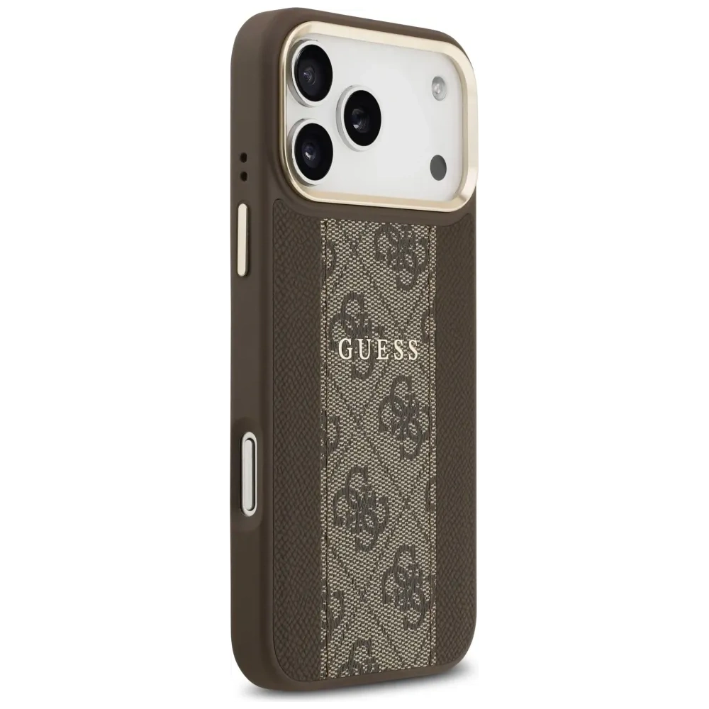Etui Guess 4G Stripe MagSafe do Apple iPhone 17 Pro Max brązowy