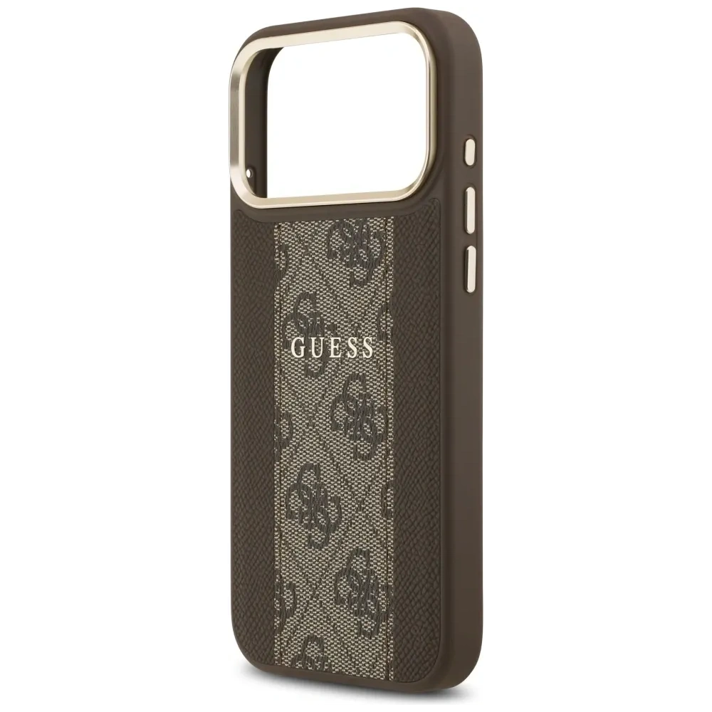 Etui Guess 4G Stripe MagSafe do Apple iPhone 17 Pro Max brązowy