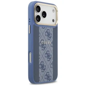 Etui Guess 4G Stripe MagSafe do Apple iPhone 17 Pro Max niebieski