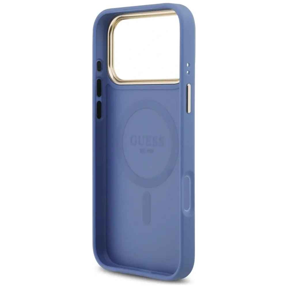 Etui Guess 4G Stripe MagSafe do Apple iPhone 17 Pro Max niebieski