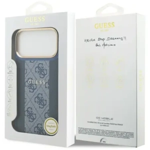 Etui Guess 4G Stripe MagSafe do Apple iPhone 17 Pro Max niebieski