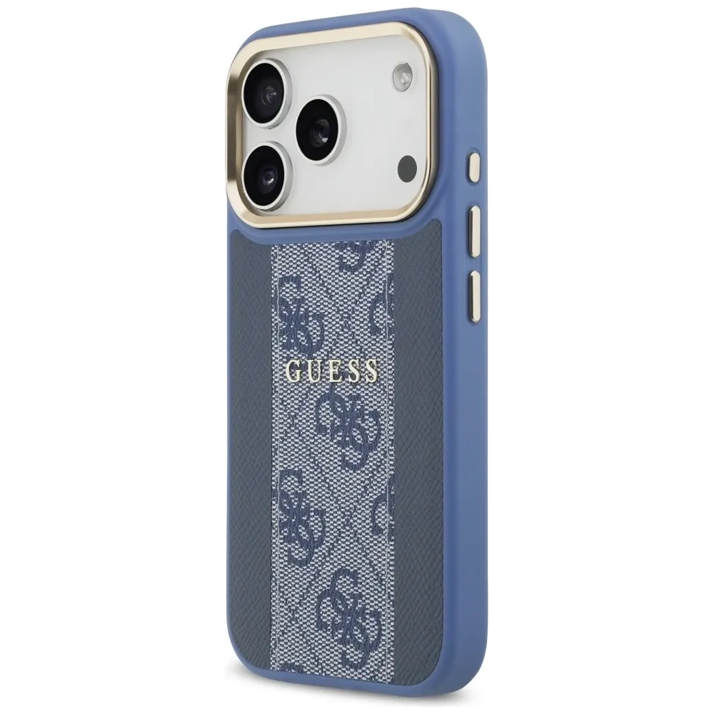 Etui Guess 4G Stripe MagSafe do Apple iPhone 17 Pro niebieski