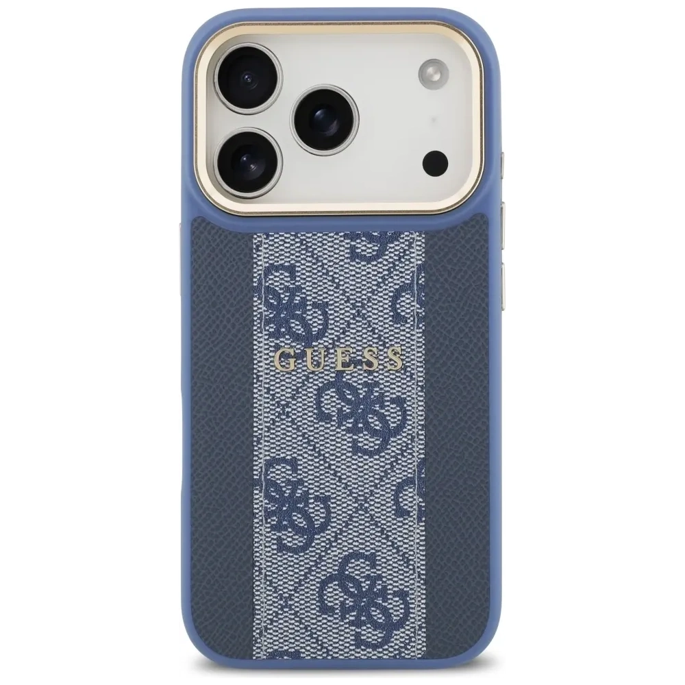 Etui Guess 4G Stripe MagSafe do Apple iPhone 17 Pro niebieski