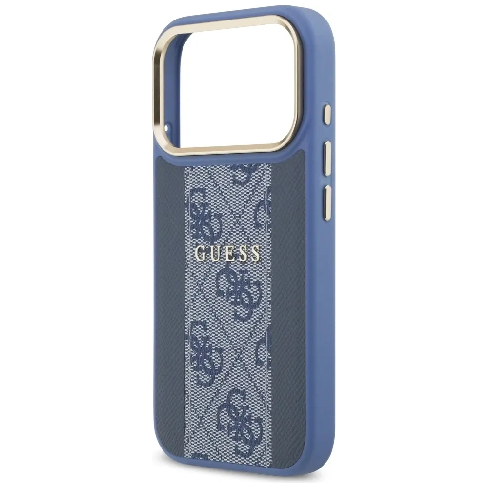 Etui Guess 4G Stripe MagSafe do Apple iPhone 17 Pro niebieski