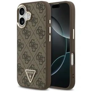 Etui Guess 4G Triangle Logo MagSafe do Apple iPhone 17 brązowy złoty
