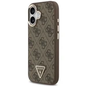 Etui Guess 4G Triangle Logo MagSafe do Apple iPhone 17 brązowy złoty