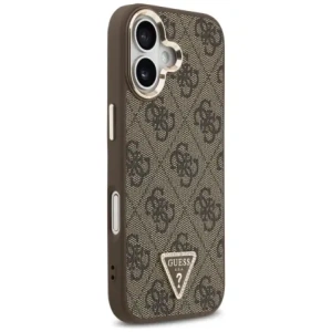 Etui Guess 4G Triangle Logo MagSafe do Apple iPhone 17 brązowy złoty