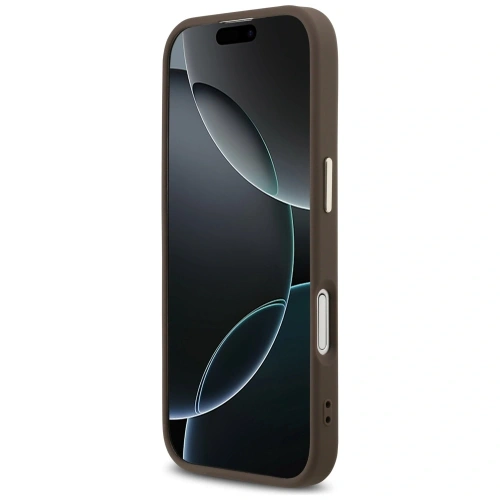 Etui Guess 4G Triangle Logo MagSafe do Apple iPhone 17 brązowy złoty