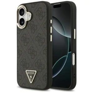 Etui Guess 4G Triangle Logo MagSafe do Apple iPhone 17 czarny złoty