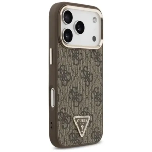Etui Guess 4G Triangle Logo MagSafe do Apple iPhone 17 Pro brązowy złoty