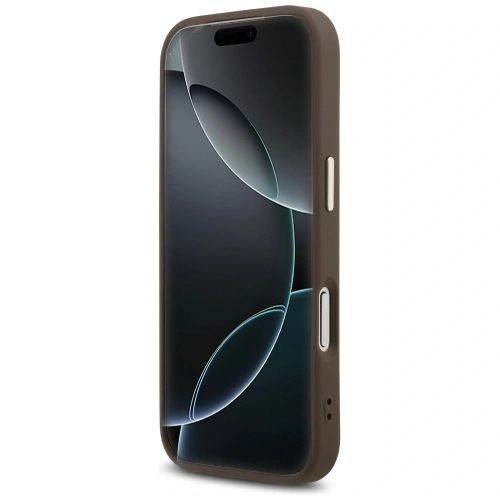 Etui Guess 4G Triangle Logo MagSafe do Apple iPhone 17 Pro brązowy złoty