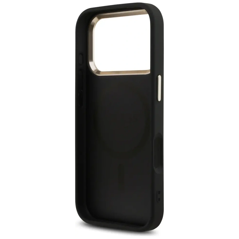 Etui Guess 4G Triangle Logo MagSafe do Apple iPhone 17 Pro czarny złoty