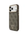 Etui Guess 4G Triangle Logo MagSafe do Apple iPhone 17 Pro Max brązowy złoty