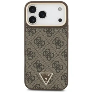 Etui Guess 4G Triangle Logo MagSafe do Apple iPhone 17 Pro Max brązowy złoty