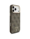 Etui Guess 4G Triangle Logo MagSafe do Apple iPhone 17 Pro Max brązowy złoty