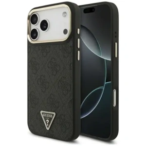 Etui Guess 4G Triangle Logo MagSafe do Apple iPhone 17 Pro Max czarny złoty