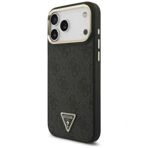 Etui Guess 4G Triangle Logo MagSafe do Apple iPhone 17 Pro Max czarny złoty