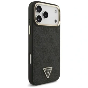 Etui Guess 4G Triangle Logo MagSafe do Apple iPhone 17 Pro Max czarny złoty
