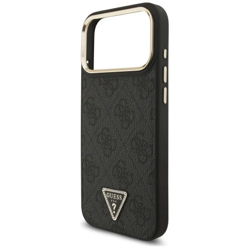 Etui Guess 4G Triangle Logo MagSafe do Apple iPhone 17 Pro Max czarny złoty