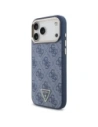 Etui Guess 4G Triangle Logo MagSafe do Apple iPhone 17 Pro Max niebieski złoty