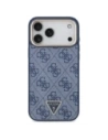 Etui Guess 4G Triangle Logo MagSafe do Apple iPhone 17 Pro Max niebieski złoty