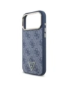 Etui Guess 4G Triangle Logo MagSafe do Apple iPhone 17 Pro Max niebieski złoty
