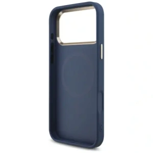 Etui Guess 4G Triangle Logo MagSafe do Apple iPhone 17 Pro Max niebieski złoty