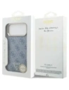 Etui Guess 4G Triangle Logo MagSafe do Apple iPhone 17 Pro Max niebieski złoty