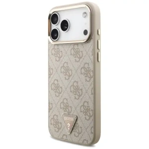 Etui Guess 4G Triangle Logo MagSafe do Apple iPhone 17 Pro Max różowy złoty