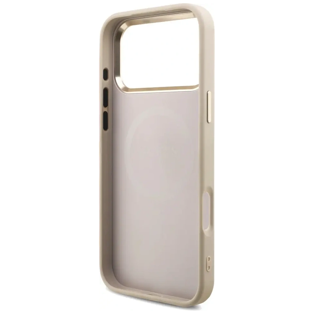 Etui Guess 4G Triangle Logo MagSafe do Apple iPhone 17 Pro Max różowy złoty