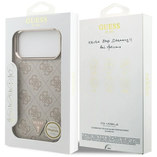 Etui Guess 4G Triangle Logo MagSafe do Apple iPhone 17 Pro Max różowy złoty