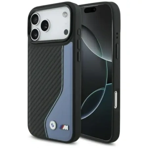 Etui BMW M Carbon Logo MagSafe do Apple iPhone 17 Pro Max niebieski