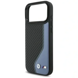 Etui BMW M Carbon Logo MagSafe do Apple iPhone 17 Pro Max niebieski
