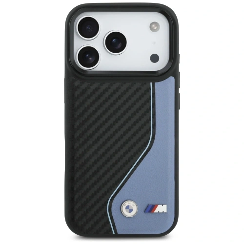 Etui BMW M Carbon Logo MagSafe do Apple iPhone 17 Pro niebieski