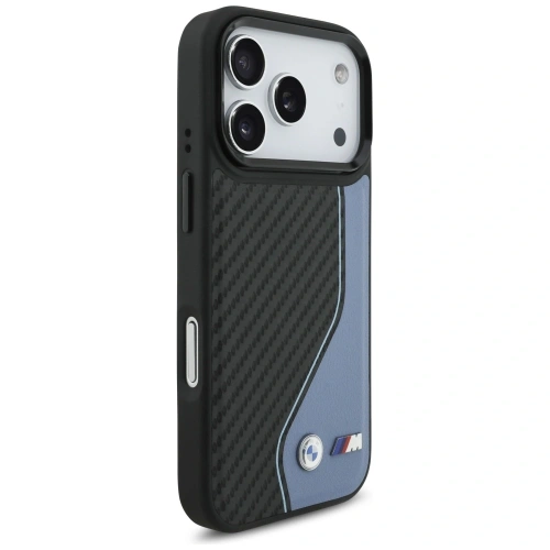Etui BMW M Carbon Logo MagSafe do Apple iPhone 17 Pro niebieski