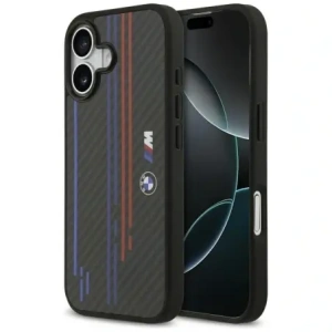 Etui BMW M Kevlar Lines & Logo MagSafe do Apple iPhone 17 czarny