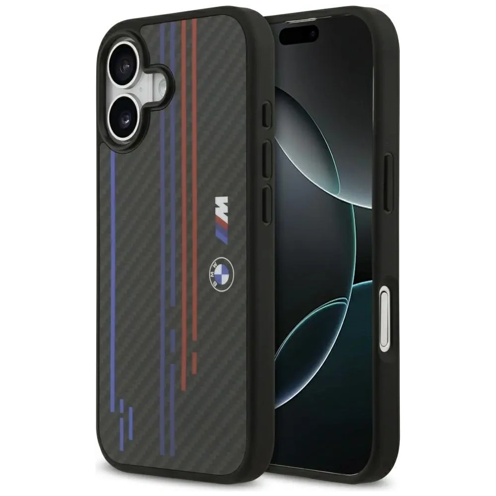 Etui BMW M Kevlar Lines & Logo MagSafe do Apple iPhone 17 czarny