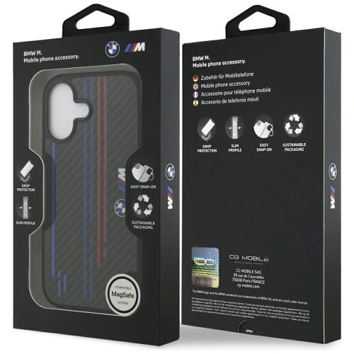 Etui BMW M Kevlar Lines & Logo MagSafe do Apple iPhone 17 czarny