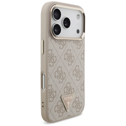 Etui Guess 4G Triangle Logo MagSafe do Apple iPhone 17 Pro różowy złoty