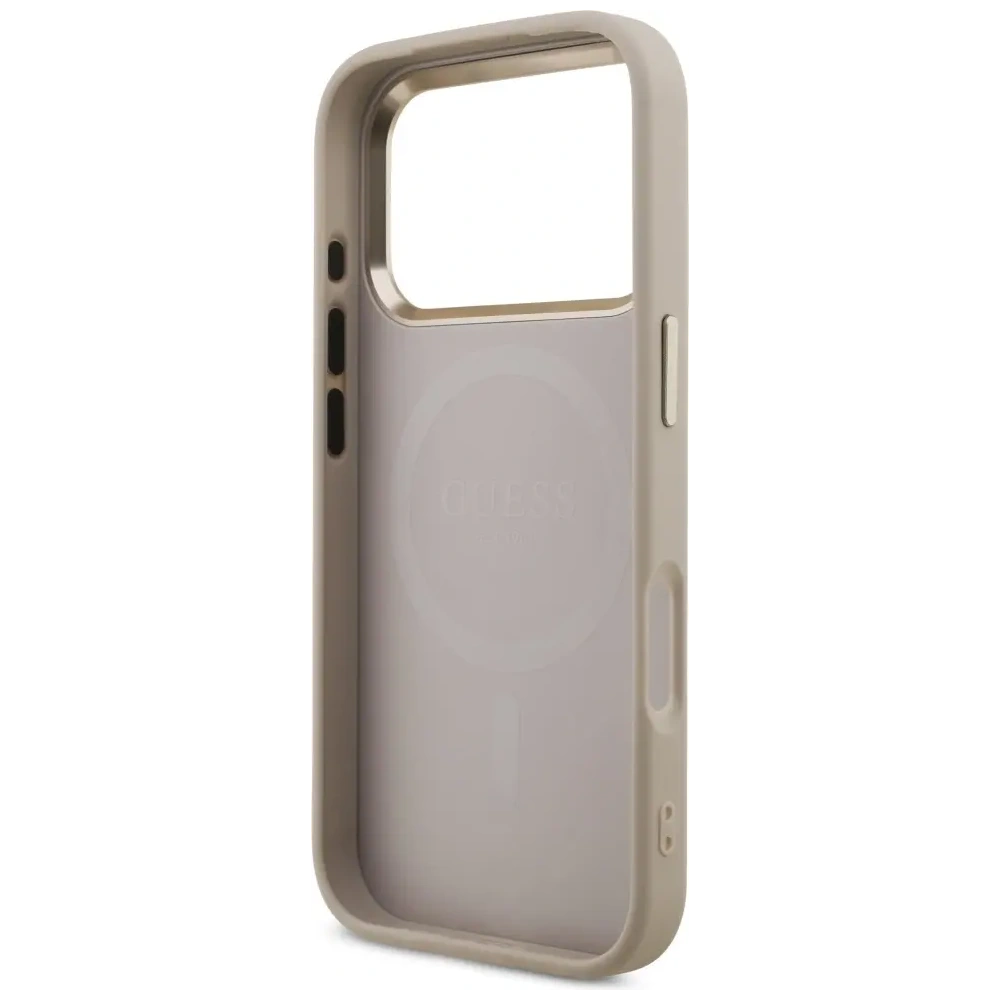Etui Guess 4G Triangle Logo MagSafe do Apple iPhone 17 Pro różowy złoty