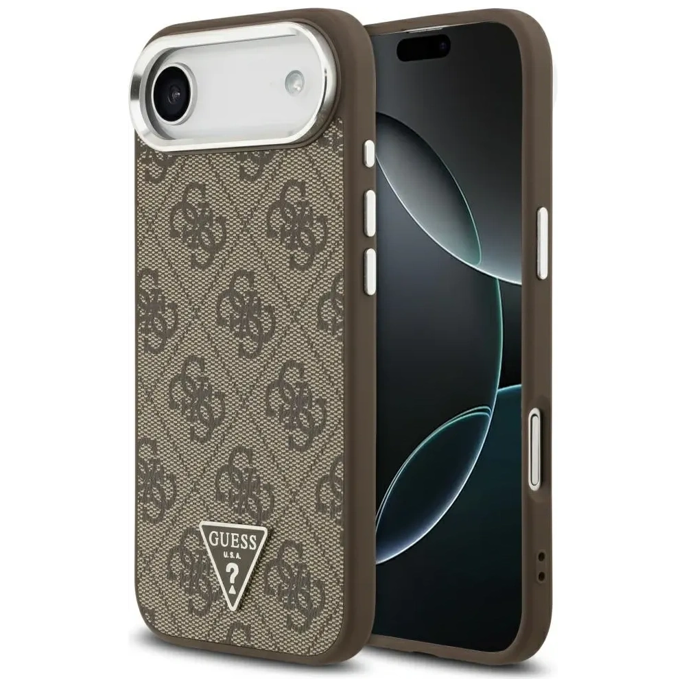 Etui Guess 4G Triangle Logo MagSafe do Apple iPhone Air brązowy srebrny